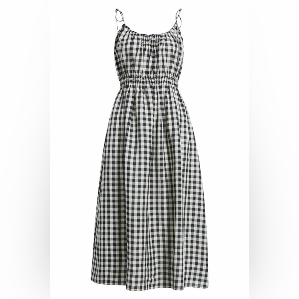 Doen Leslie Gingham Pleated Maxi Dress in Marilyn Plaid, Size Small - Picture 5 of 10